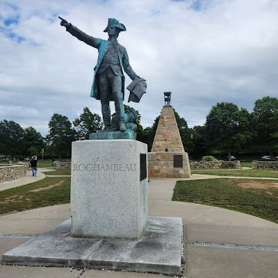 Rochambeau Statue and Monument in Newport, Rhode Island