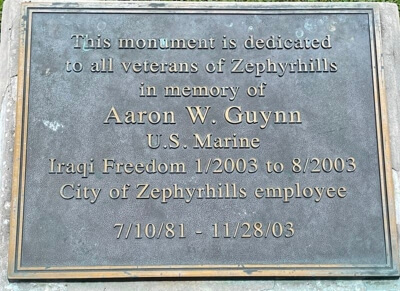 Veterans Memorial Park in Zephyrhills, Florida